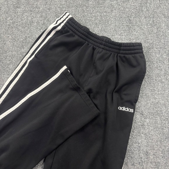 adidas Pants - Adidas Track Pants Size XL Black White 3-Stripe Wide Leg Elastic Waist Women's